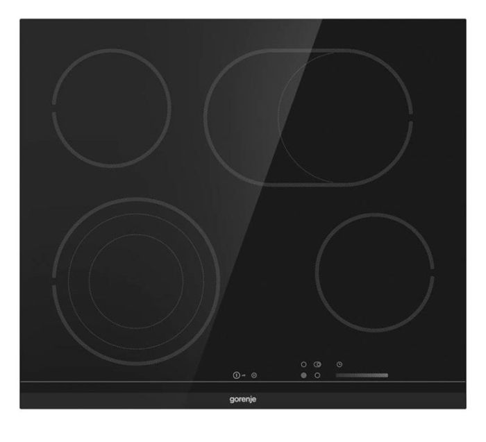 Варильна поверхня Gorenje електрична, 60см, розширена зона, чорний