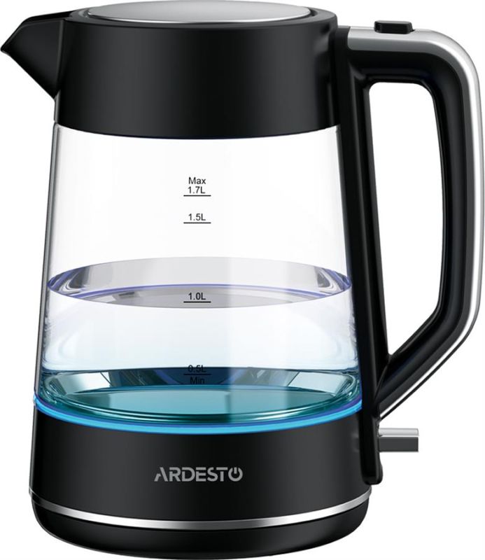 Електрочайник ARDESTO 1.7л, Otter, скло, чорний