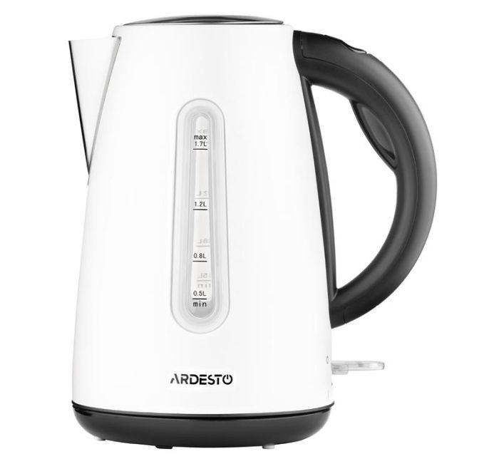 Електрочайник ARDESTO 1.7л, Strix, метал, білий