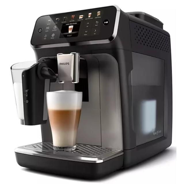 Кавомашина Philips Series 4400 LatteGo, 1.8л, зерно+мелена, автомат.капуч, дисплей, авторецептів -12, чорний