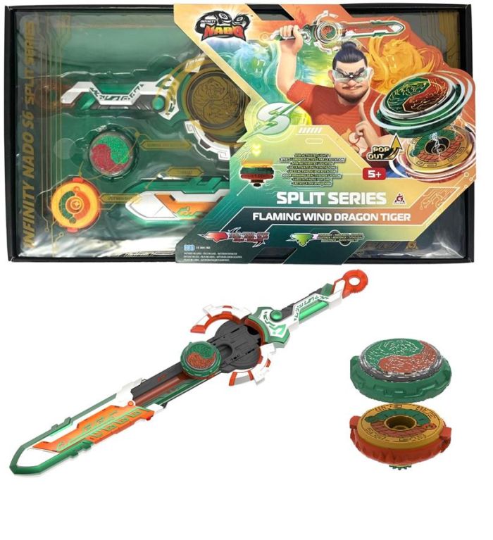 Дзиґа Infinity Nado VI Split Series Палаючий Вітер Дракон Тигр (Flaming Wind Dragon Tiger)