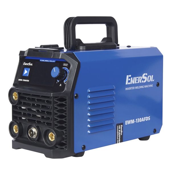 Зварювальний напівавтомат інверторний EnerSol EWM-130AFDS (дріт 0.8мм + електрод 4мм) 20-160А 5.1кВт 160-260В 5.49кг