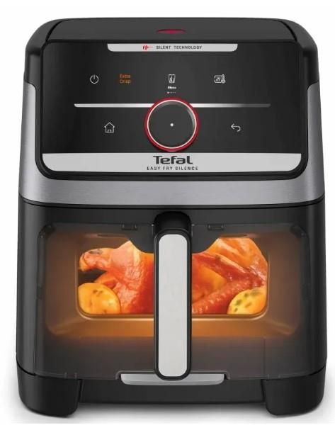Мультипіч Tefal Easy Fry Silence XXL Smart Vision, 1800Вт, чаша-7л, сенсорне керув., 55 програм, з віконцем, пластик, нерж. сталь-чорний