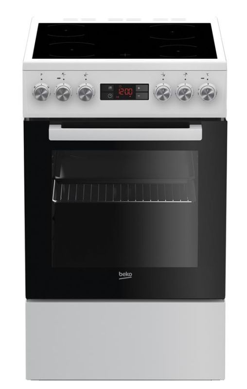 Плита Beko електрична склокерамічна, 60л, 50x60см, дисплей, конвекція, білий