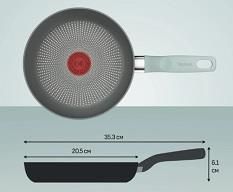 Сковорода Tefal Halo EUCALYPTUS, 20см, алюміній, бакеліт, сірий