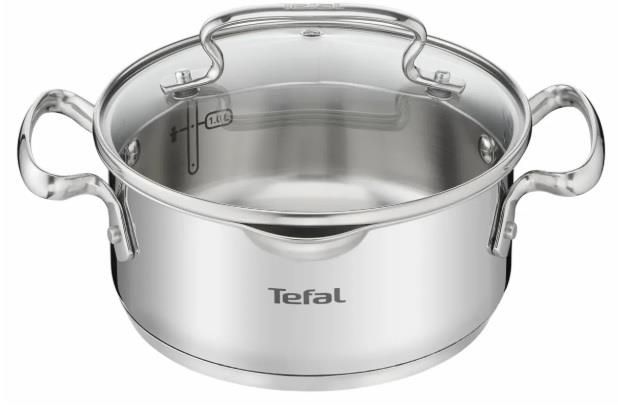 Каструля Tefal DUETTO+, 5л, з кришкою, нержавіюча сталь, скло
