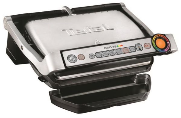 Гриль Tefal прижимний OptiGrill+ 2000Вт, темп. режимів-4, з`ємні пластини, метал