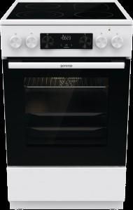 Плита Gorenje електрична склокерамічна, 70л, 50x60см, дисплей, приготування з паром, програматор, білий