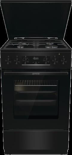 Плита Gorenje комбінована, 70л, 50x60см, дисплей, чавун, чорний