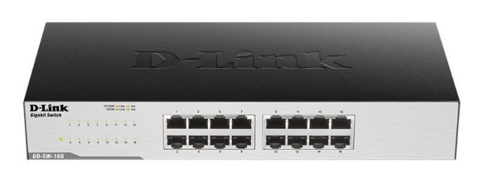 Комутатор D-Link GO-SW-16G 16xGE, Desktop, Некерований