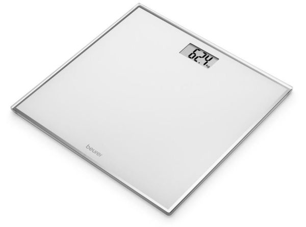 Ваги Beurer підлогові, 150кг, CR2032x1, в комплекті, скло, білий