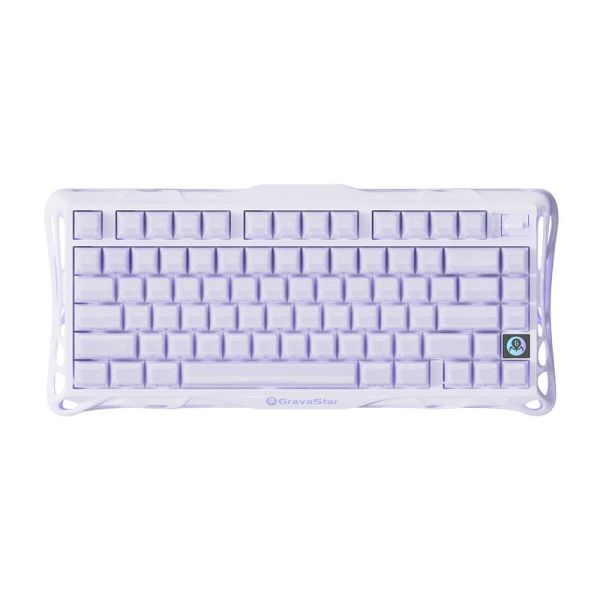 Клавіатура механічна GravaStar Mercury K1 80keys, GravaStar x Kailh Cheery Pink, EN, BT/WL/USB, Lavender Purple