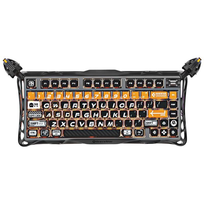 Клавіатура механічна GravaStar Mercury K1 Pro 80keys, GravaStar x Kailh Speedy Mint, BT/WL/USB, RGB, CyberFlare