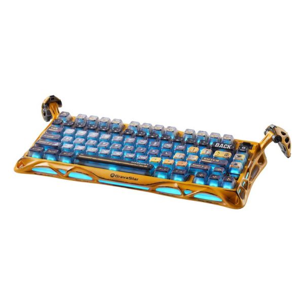 Клавіатура механічна GravaStar Mercury K1 Pro 80keys, GravaStar x Kailh Speedy Mint, BT/WL/USB, жовтий