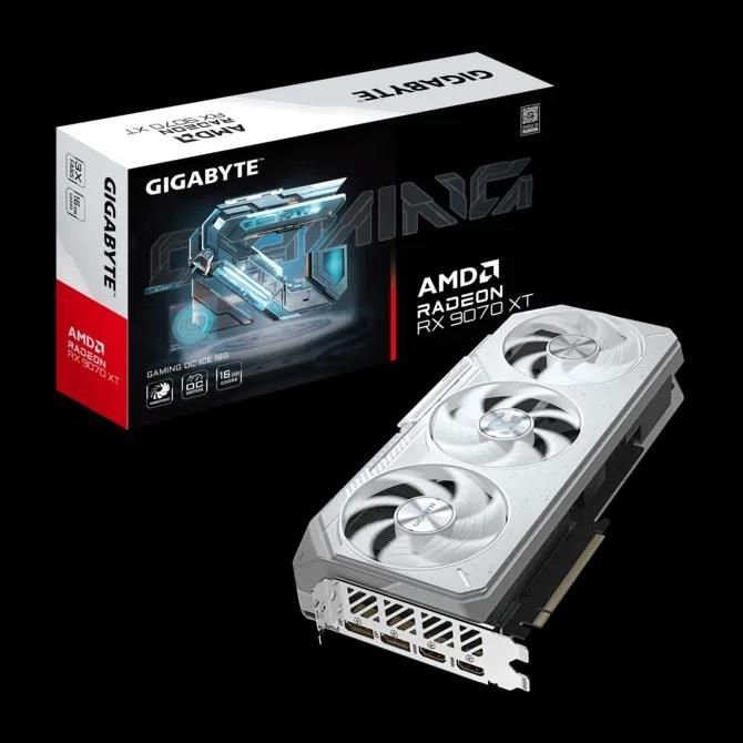 Відеокарта GIGABYTE Radeon RX 9070 XT 16GB GDDR6 GAMING OC ICE білий