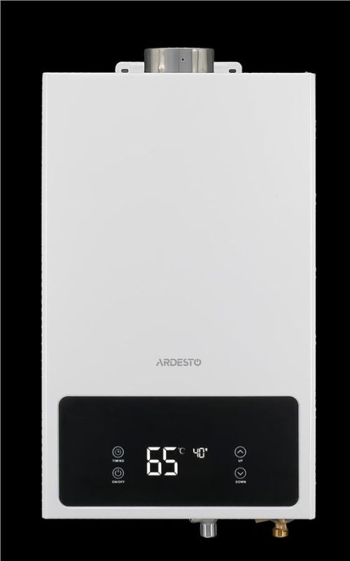 Комплект газова колонка ARDESTO HB02 10л/хв 20кВт турбована Low NOx з димоходом