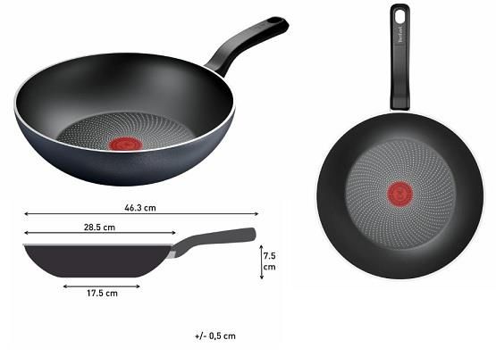 Сковорода ВОК Tefal So' Light, 28см, алюміній, бакеліт, чорний