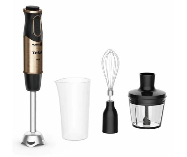 Блендер Tefal заглибний Quickchef 1000Вт, 3в1, чаша-800мл, чопер-500мл, турборежим, чорно-бронзовий