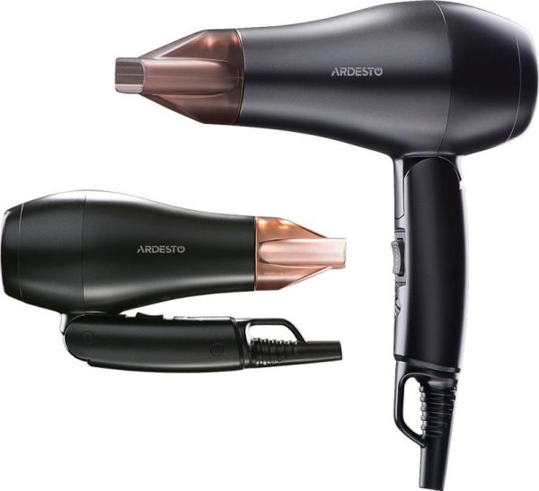 Фен ARDESTO HD-Y120T, дорожній, 1200Вт, складна ручка, 2 швидкості, 2 темп. режими, чорний