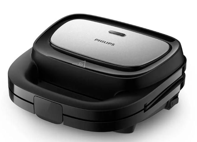 Мультимейкер Philips Series 5000 750Вт, антипригарне покриття, 3 пластини, корпус-пластик, чорно-сріблястий