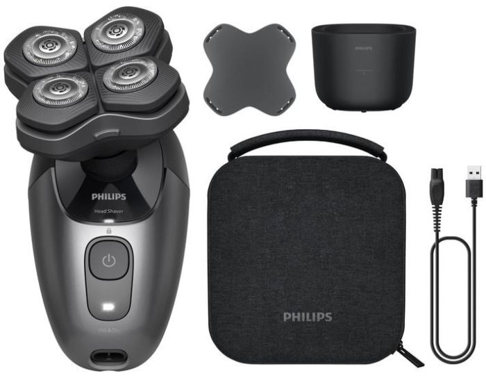 Бритва електр. для голови  Philips роторна Pro Series 7000,  бритв.головок-4, Li-Ion, сух.+волог., кейс для зберіг., чорний