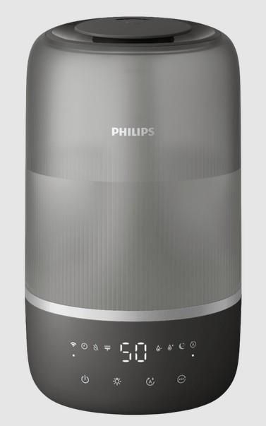 Зволожувач повітря Philips традиційне зволоження Series 1000, 41м2, 3л, 275мл/г, електр. кер-ння, режим сну, нічник, темно-синій