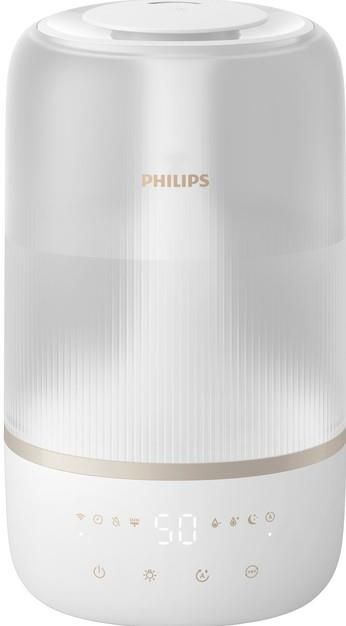 Зволожувач повітря Philips традиційне зволоження Series 1001, 41м2, 3л, 275мл/г, електр. кер-ння, режим сну, нічник, білий
