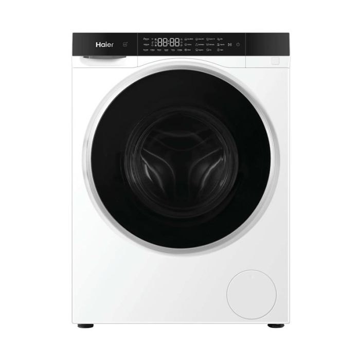 Прально-сушильна машина Haier фронтальна, 5(2.5)кг, 1200, A, 42.3см, дисплей, інвертор, люк чорний, Wi-Fi, висота 70см, білий