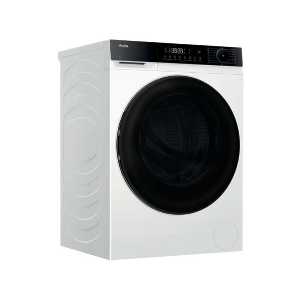 Прально-сушильна машина Haier фронтальна, 8(5)кг, 1400, A, 46.2см, дисплей, пара, інвертор, люк чорний, білий