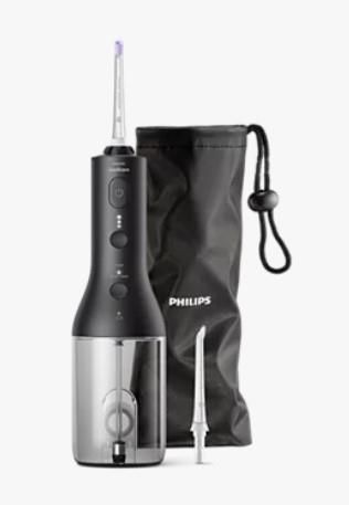 Іригатор Philips портативний Sonicare Cordless Power Flosser 3000, чаша 250 мл, чохол, 2 насадки , чорний