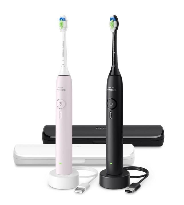 Щітка зубна електр. Philips, Sonicare 3100 series, набір , 2шт в наборі , чорний, рожевий