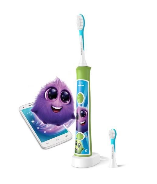 Щітка зубна електр. Philips, Sonicare For Kids, 62т. колив/хв, насадок-2, світло-зелений