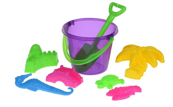 Набір для гри з піском Same Toy Відро 8ел, фіолетове