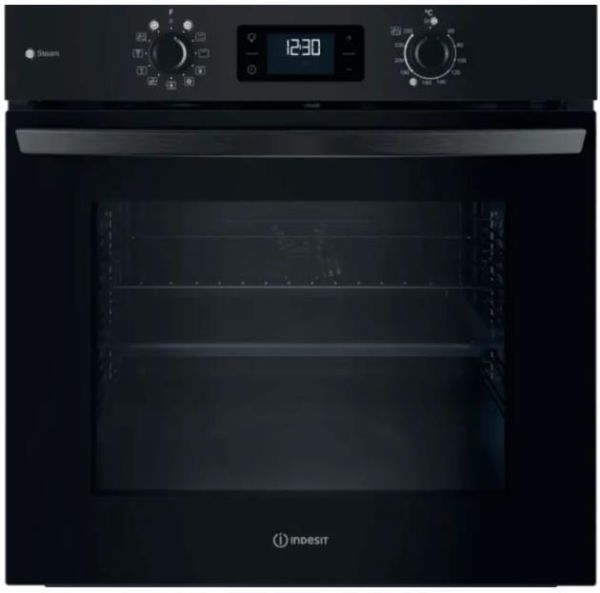 Духова шафа Indesit електрична, 71л, A+, дисплей, конвекція, чорний