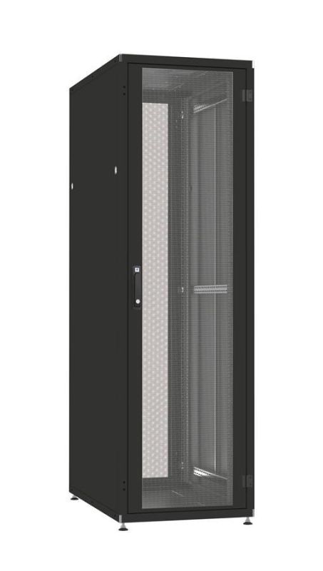 Шафа ZPAS 19", 42U, SZB IT, передні одностулкові перфоровані двері і задні розпашні, 600x1200 мм, максимально 1500кг, чорна
