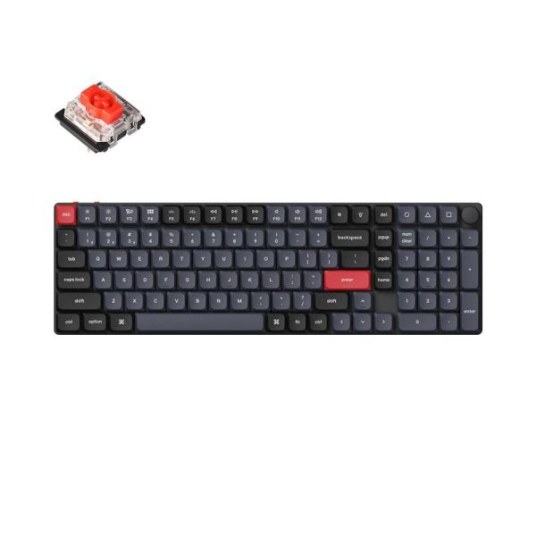 Клавіатура механічна Keychron K17 PRO 100Key, Gateron MX 2.0 Brown, WL/BT/USB-A, QMK,  Hot-swap, RGB, білий в центрі