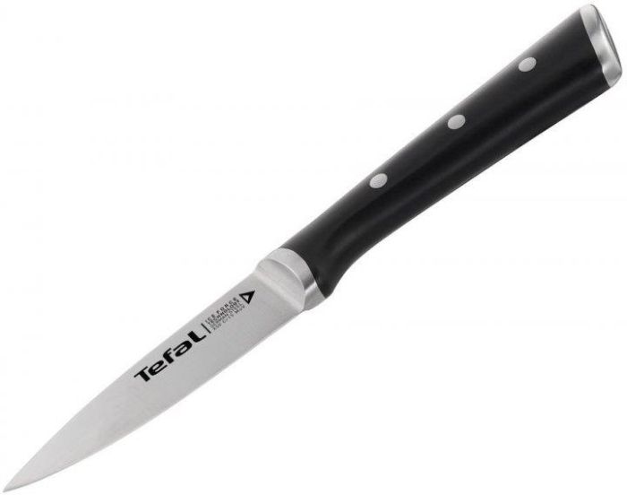 Кухонний ніж для чищення овочів Tefal Ice Force, 9см, нержавіюча сталь, пластик, чорний