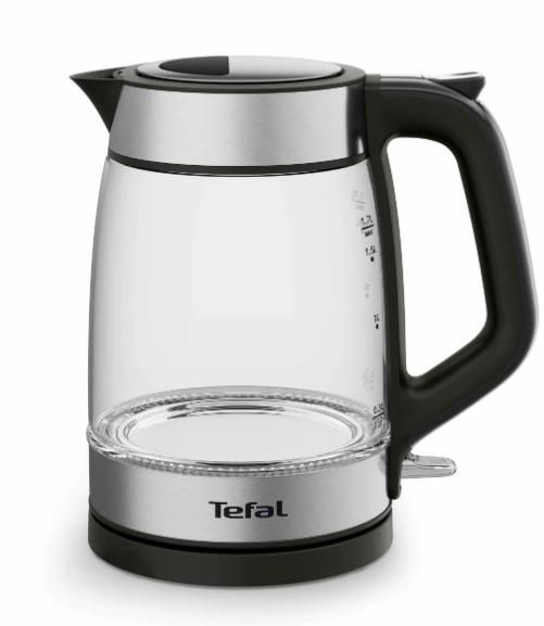 Електрочайник Tefal Glass Kettle 1.7л, скло, з підсвіткою, чорно-срібний
