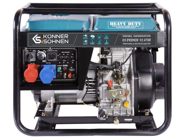 Генератор дизельний Konner&Sohnen KS 8100HDE-1/3 ATSR (EURO V), 230/400В, 5.5/6.0кВт, ATS, електростартер, передстартовий підігрів, 117кг