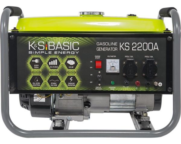 Генератор бензиновий Konner&Sohnen KSB 2200A, 230В, 2.0 кВт, ручний стартер, 33.2кг