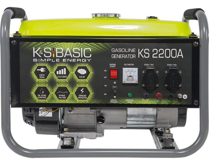 Генератор бензиновий Konner&Sohnen KSB 2200A, 230В, 2.0 кВт, ручний стартер, 33.2кг