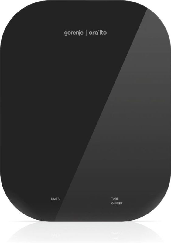 Ваги Gorenje кухонні, 10кг, AAAx3 в комплекті, скло, чорний