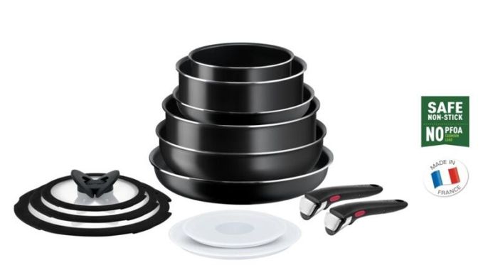 Набір посуду Tefal Ingenio Easy Cook & Clean, змінна ручка, 13предметів, алюміній, бакеліт, коричневий