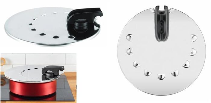 Кришка із захистом від розбризкування Tefal Ingenio, 20-28см, нержавіюча сталь, пластик