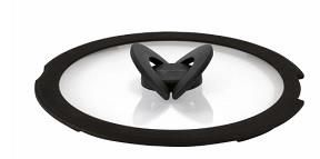 Кришка Tefal Ingenio 24см, скло, силікон, прозоро-чорний