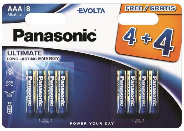 Батарейка Panasonic Evolta лужна AAA блістер, 8 шт.