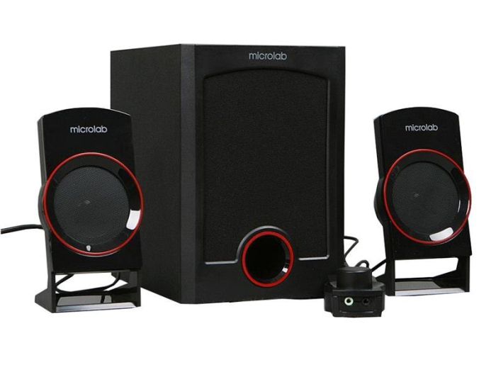 Акустична система MICROLAB M-111 2.1, 12W, mini-jack, чорний