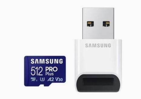 Карта пам'яті Samsung microSDXC    512GB C10 UHS-I R180MB/s PRO Plus + SD