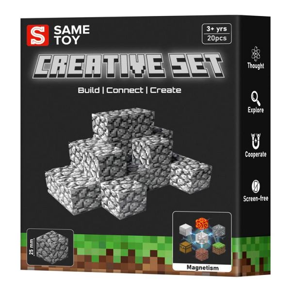 Конструктор магнітний Same Toy Creative Set Cobblestone 20ел