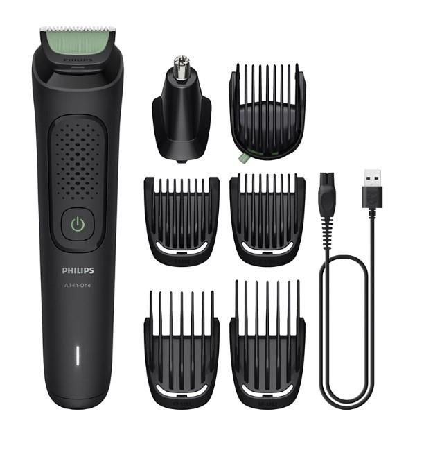 Тример Philips Series 3000, для обличчя, голови, тіла, акум., сталь, чорний